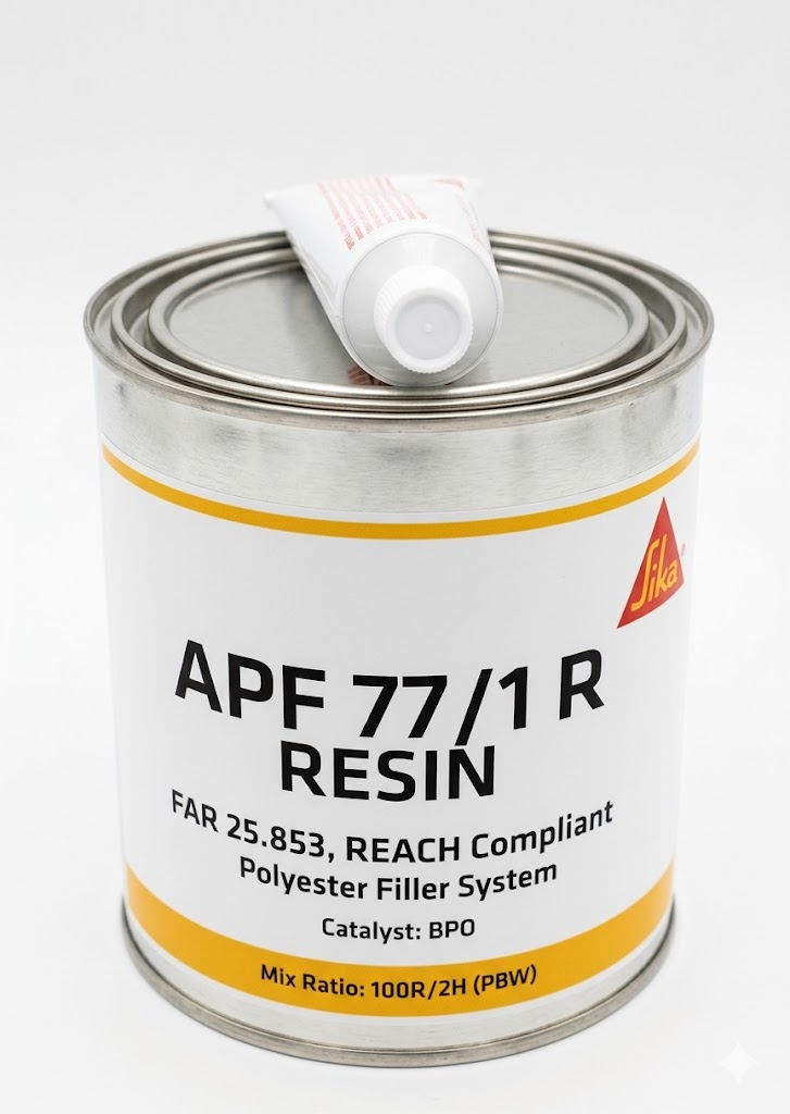 Sika APF 77/1 R Polyester Macun ve Dolgu Sistemi - Havacılık Standartlı (Resin + BPO Katalizör)