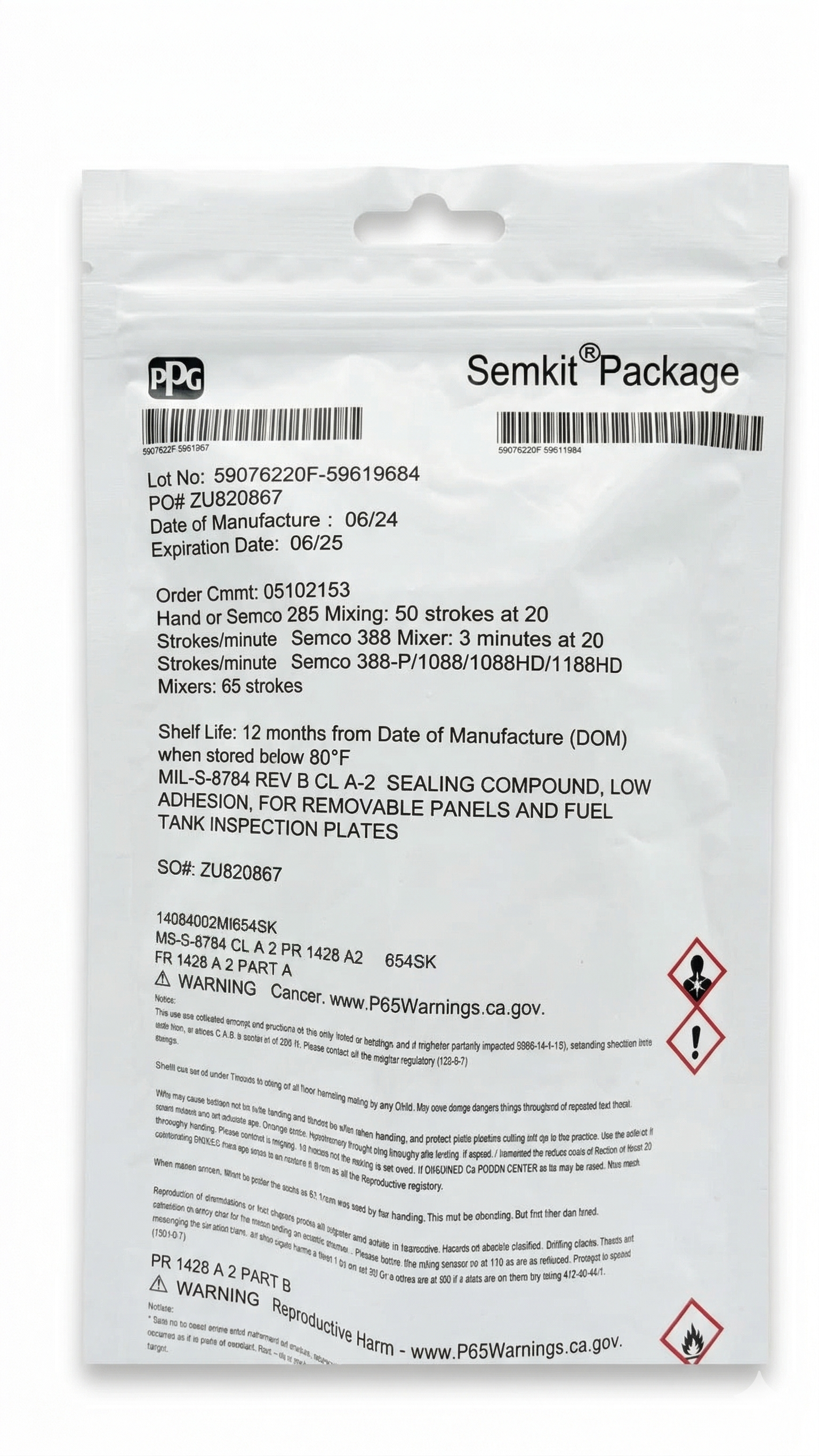PPG Semkit PR 1428 A-2 Yakıt Deposu ve Panel Sızdırmazlık Macunu (Sealant)
