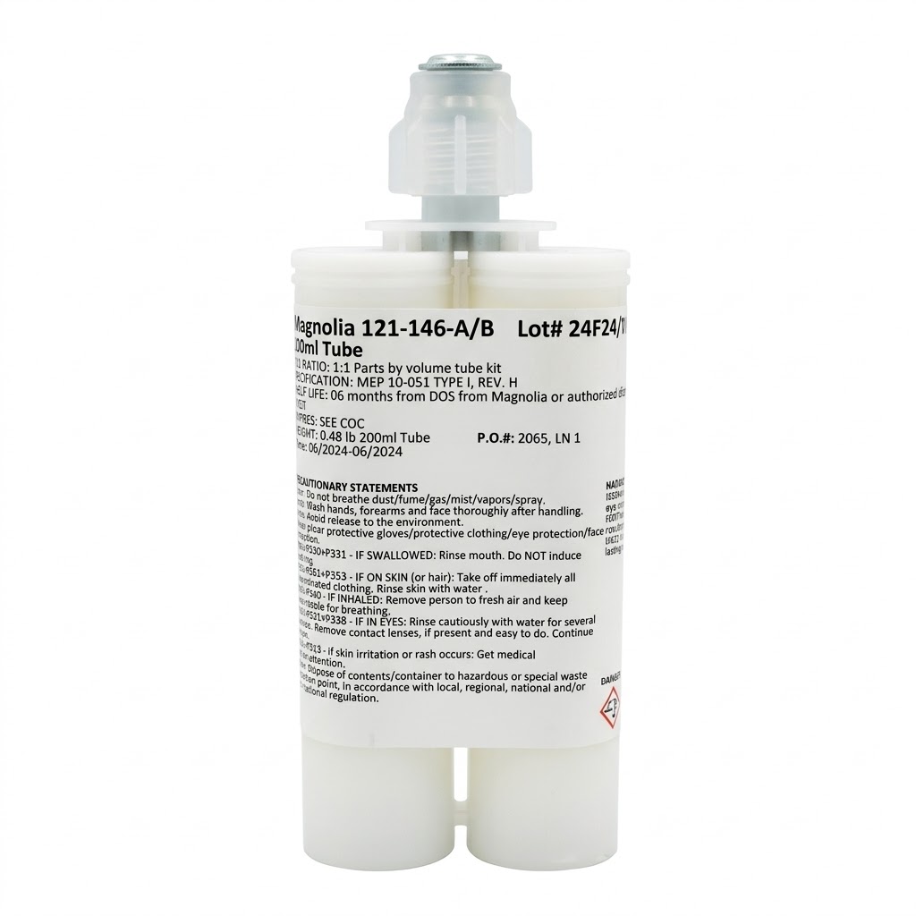 Magnolia 121-146-A/B Havacılık Tipi Epoksi Yapıştırıcı - 200ml Kartuş (1:1 Karışım Oranı)